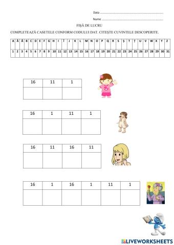 Găsește cuvinte după cod