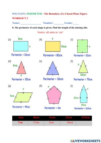 Perimeter of Polygons & its Application G6