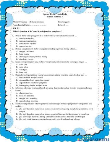 LKPD B. Indonesia T5 ST3 KD 3.5