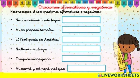 Oraciones Afirmativas u Negativas