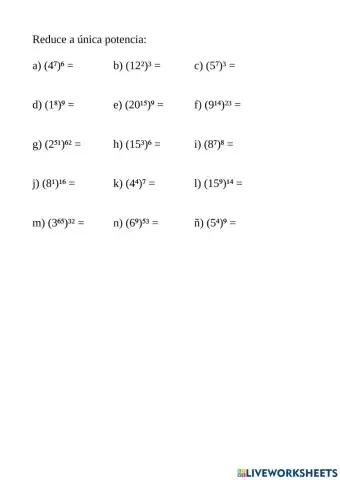 Propiedades potencias