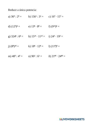 Propiedades potencias