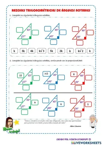 Razones trigonométricas de notables