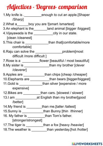 Adjectives -degrees -comparison