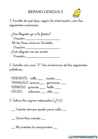 Repaso lengua 3