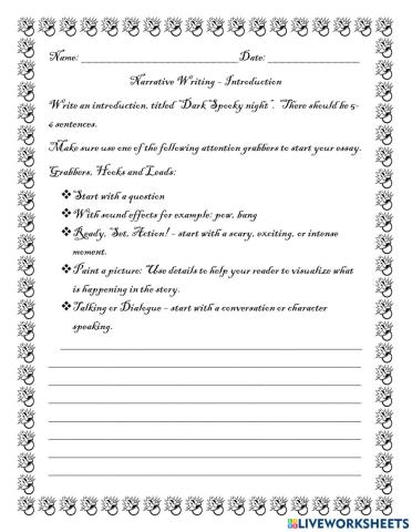 Narrative Writing Introduction