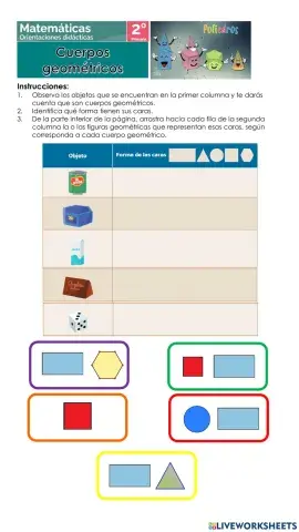 Cuerpos geométricos y las formas de las caras