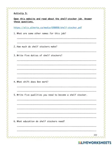 Unit 12:Job Search - Activity 5