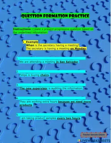 Present Progressive Questions