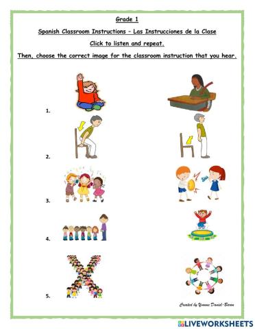 Classroom Instructions - Instrucciones de la Clase