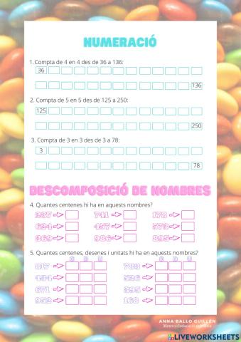 Numeració i descomposició numèrica