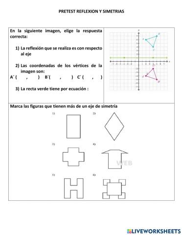 Reflexion en plano cartesiano