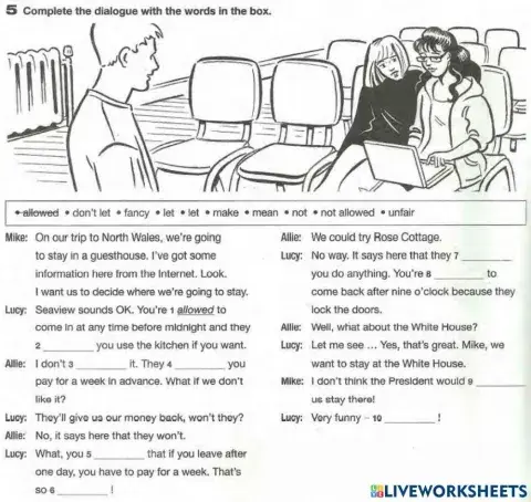 Make, let, allow, + vocabulary