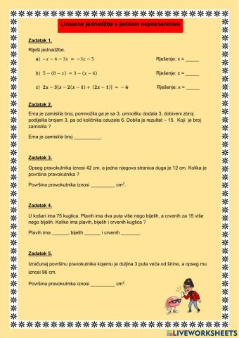 Linearne jednadžbe s jednom nepoznanicom