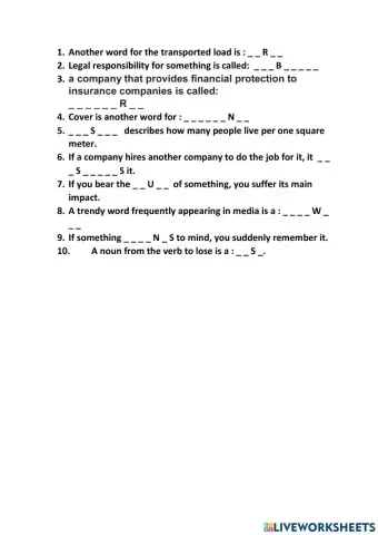 Market leader upper unit six- complimentary vocab exercise