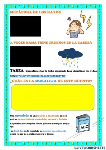 Metáfora de los rayos- a veces mamá tiene truenos en la cabeza