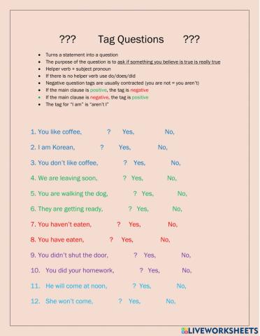 Tag Questions