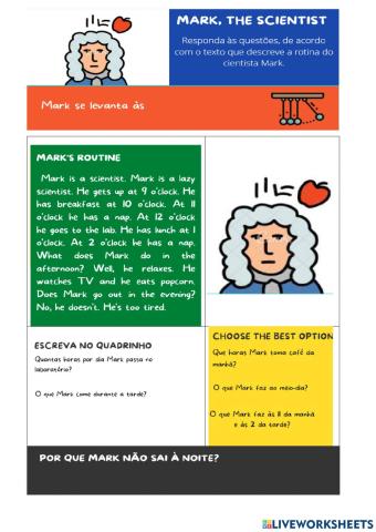 Mark's day - Present Simple