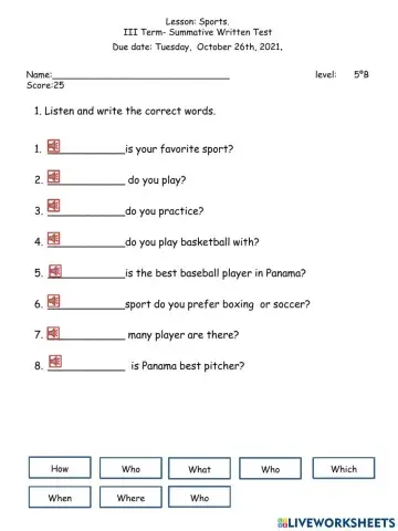 National and International Sports