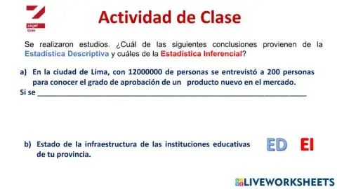 Diferencias entre la Estadística Descriptiva y Estadística Inferencial 10