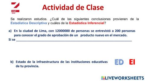 Diferencias entre la Estadística Descriptiva y Estadística Inferencial 10