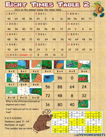 Eight Times Table 2