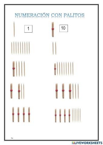 Numeración con palitos.