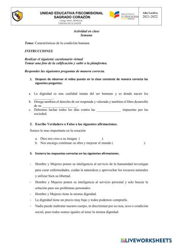 Características de la condición humana