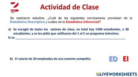 Diferencias entre la Estadística Descriptiva y Estadística Inferencial 14