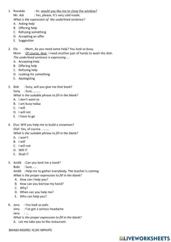 Latihan PAS Ganjil Kelas XI