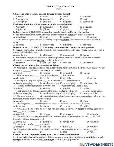 The mass media grade 12 unit 4