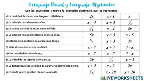 Lenguaje algebraico