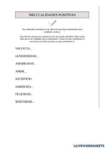 Mis cualidades positivas