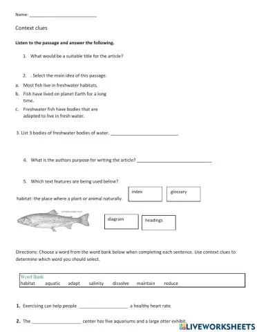 Listening Comprehension  Context clues