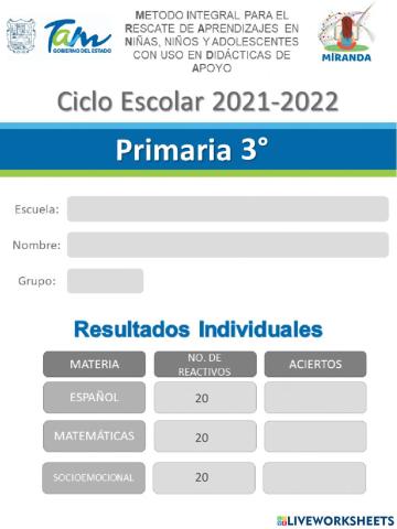 EXAMEN BLOQUE I Matemáticas