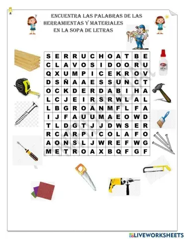 Herramientas y materiales de carpintería