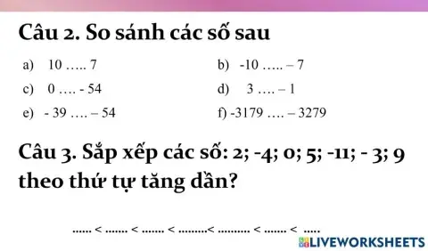 So sánh hai só nguyên