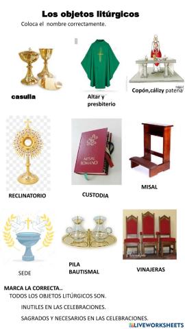 Objetos litúrgicos.