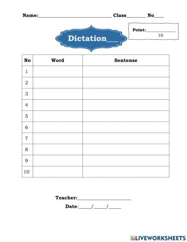Dictation 1