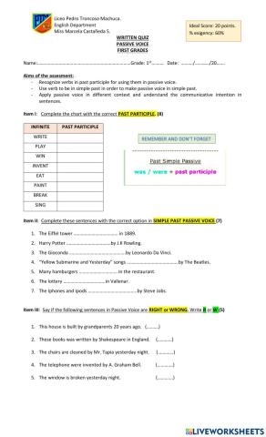 Passive Voice Simple Past