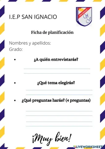 Ficha de planificación de entrevista