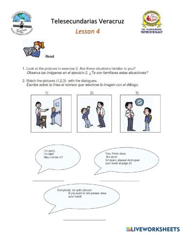 Classroom instructions