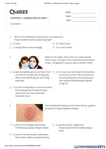 Chapter 4: human health - kesihatan manusia   1