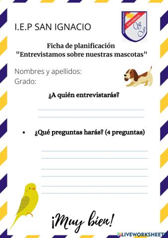 Ficha de planificación de entrevista
