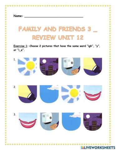 (Family and Friends 3) Review Vocabulary Unit 12