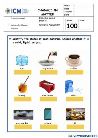 State of Matter Review