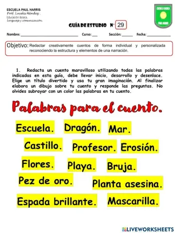 Guía 29. Redacción del cuento