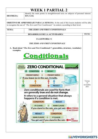 Ejercicios Online-Zero and First Conditionals-1st BGU
