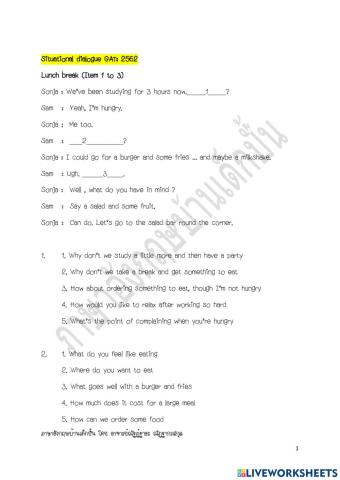 Situational dialogue-G62