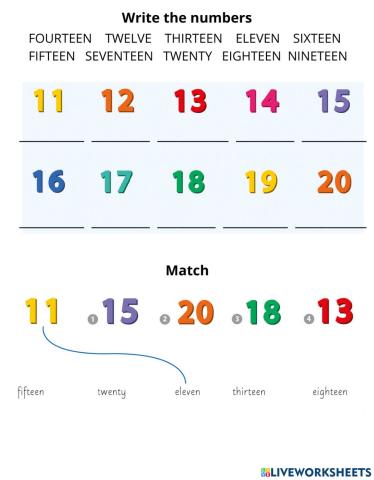 11-20 Numbers